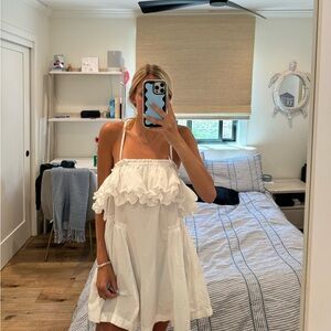 free people “have a thing for you” white babydoll dress